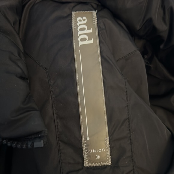 ADD Down Puffer Jacket Italy Raccoon Fur Hooded Color: Black -size 14Y/S - Picture 13 of 16